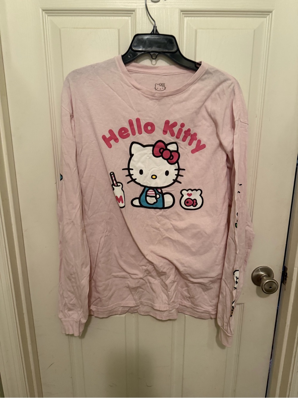 Hello Kitty Light Pink Long Sleeve Tee with Graphic